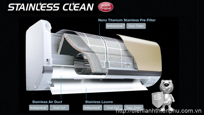 Tác dụng của hệ thống Stainless Clean trên máy lạnh Hitachi